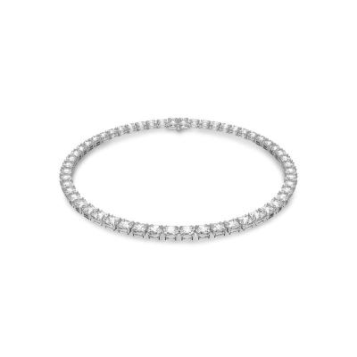 Swarovski优雅女式网球项链 精致方形切割石蕴含时尚魅力