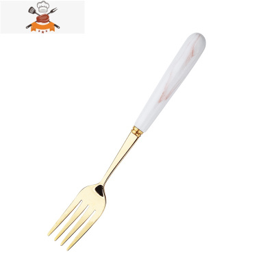 网红粉金牛排刀叉套装创意甜品叉咖啡勺筷子两件家用西餐餐具全套 敬平 粉色纹[餐叉]