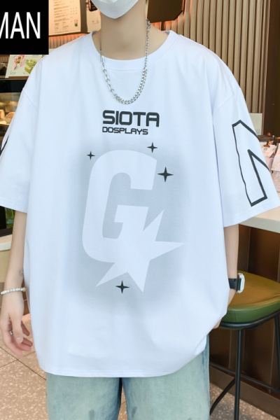 HLCOMAN青少年短袖t恤男夏季2025新款初中高中学生潮流帅气夏装上衣