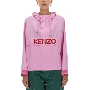 高田贤三(Kenzo)女款针织卫衣徽标连帽拉链口袋魔术贴袖口抽绳运 粉红色 XS