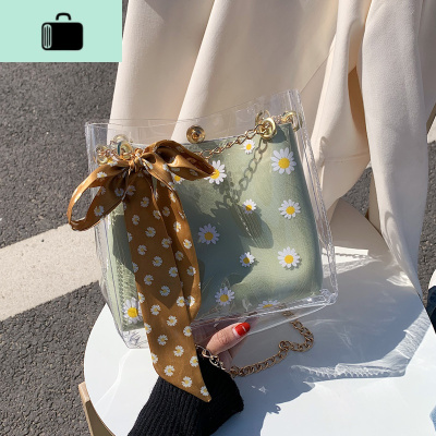 小包包女包2020夏季流行新款潮时尚百搭斜挎包网红透明果冻水桶包NEW LAKE女斜挎包