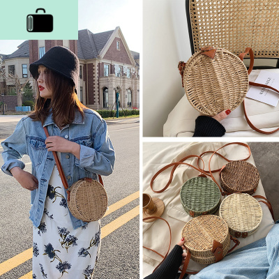 编包包女2020夏天新款韩版百搭网红流行编织小圆包单肩斜挎包潮NEW LAKE女士单肩包