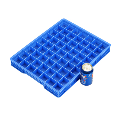 易企采 高63格-蓝色零件盒分格箱长方形塑料盒分隔式周转箱多格箱螺丝盒分类盒收纳盒