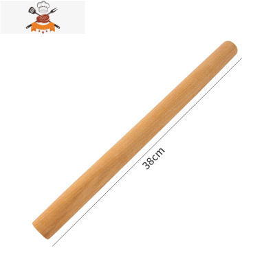 家用实木滚轴擀面杖饺子皮走锤擀面棒家用擀面棍大号小号烘焙工具 敬平 升级款38cm