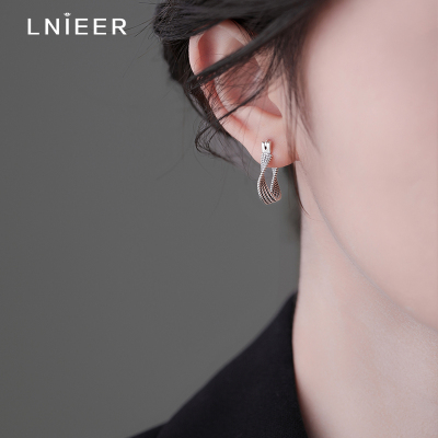 925纯银麻花耳环女做旧复古小众独特设计气质2025新款耳扣耳饰送女朋友老婆情人节七夕生日礼物