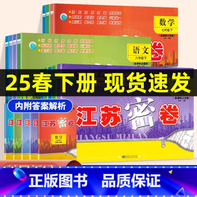 [5本]语数英物化 江苏版 九年级下 [正版]2025春新版江苏密卷七八九年级上下册语文数学英语物理化学全国译林人教苏教