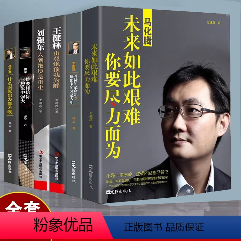 [正版]全6册中国商界风云人物 任正非马化腾雷军刘强东王健林李嘉诚人物传记书籍企业管理成功励志创业书自传财经人物名