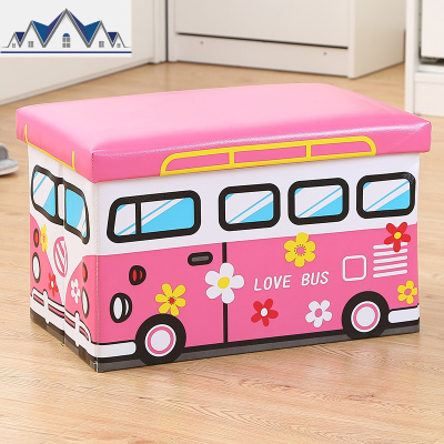 儿童凳玩具收纳凳可坐成人宝宝卡通收纳整理箱折叠凳子储物换鞋凳 三维工匠收纳箱