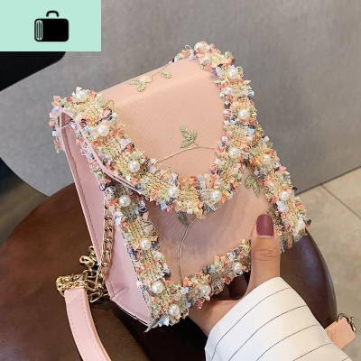 夏天小包包女2020新款韩版百搭链条斜挎包清新仙女蕾丝单肩小方包NEW LAKE女斜挎包