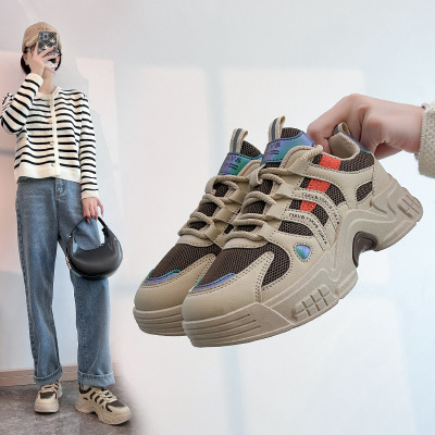 ins韩版新款老爹鞋女秋季学生跑步运动厚底增高休闲街拍K6003