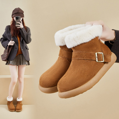 加绒高帮雪地靴女冬季新款学生ins韩版保暖休闲鞋增高_1_40