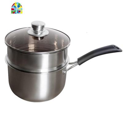 家用不锈钢热奶锅迷你小锅电磁炉单柄单底炖奶锅 FENGHOU 单底汤锅[加厚]