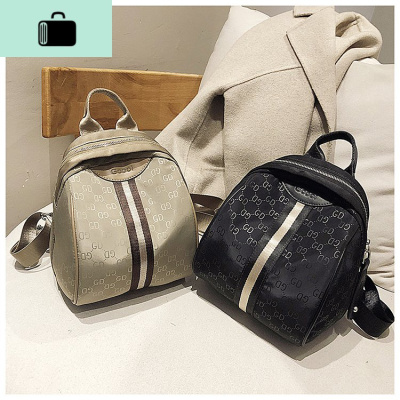 双肩包女2019新款韩版书包百搭印花帆布牛津布女士包包尼龙小背包NEW LAKE