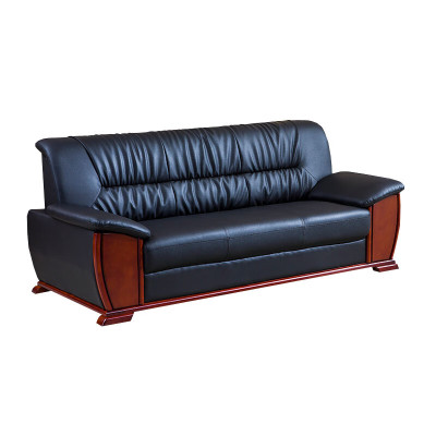 锦北 办公沙发老板皮沙发商务会客接待会议沙发组合 西皮三人位