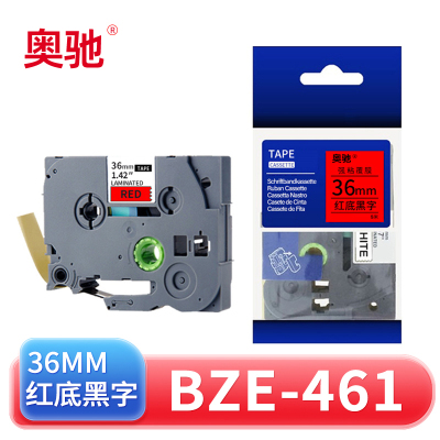 奥驰 标签色带BZe-461 36mm红底黑字 个