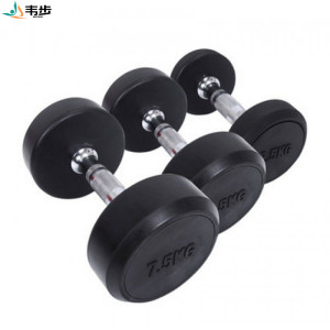 韦步家用包胶圆头哑铃商用健身房健身力量训练器材包胶圆形哑铃