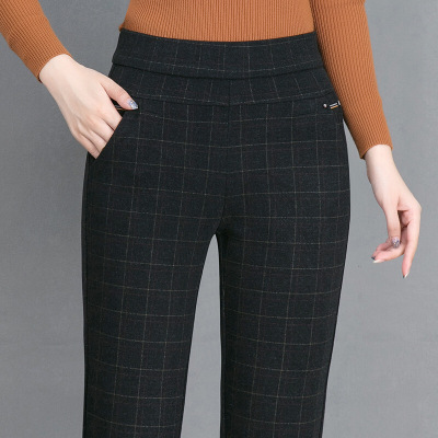迪鲁奥(DILUAO)新款女装妈妈裤子秋冬厚款2021新款裤女松紧高腰常规休闲长裤女中老年女裤