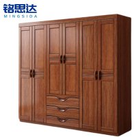 铭思达实木衣柜六门台