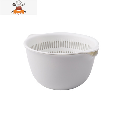 创意日式双层沥水篮洗菜盆客厅水果盘家用小号塑料菜篮子洗菜篮 敬平