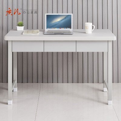 质凡营具学习桌钢制电脑桌内务整理桌三抽桌椅组合