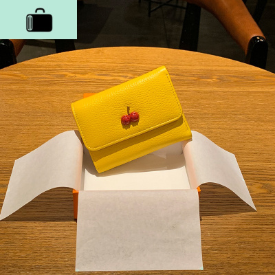 色钱包女短款三折头层牛皮韩版可爱折叠皮钱夹2019新款小NEW LAKE