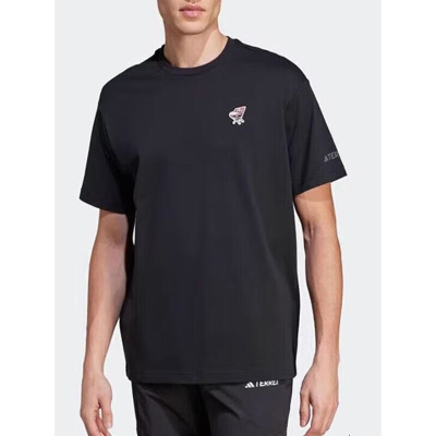 阿迪达斯短袖男装 简约户外运动服健身透气圆领T恤 JZ1623 D