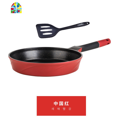 韩国平底锅不粘锅迪迪尼卡牛排煎锅煎蛋多功能家用 FENGHOU 32cm粉炒锅+粉色硅胶铲