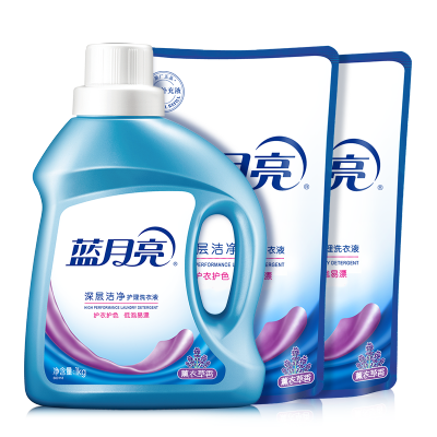 蓝月亮洗衣液 洁净洗衣液 薰衣草香 瓶袋组合 深层洁净6斤装1kg*1瓶+1kg*2袋