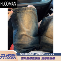 HLCOMAN水洗做旧牛仔短裤男夏季宽松vibe复古潮牌休闲高街青少年五分裤子
