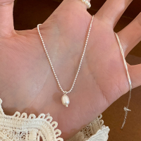 纯银天然淡水珍珠吊坠项链女款2025新款轻奢小众锁骨链女送女朋友老婆情人节七夕生日礼物