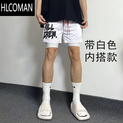 HLCOMAN美式潮牌三分短裤男运动速干网眼篮球裤练腿跑步训练不过膝健身裤