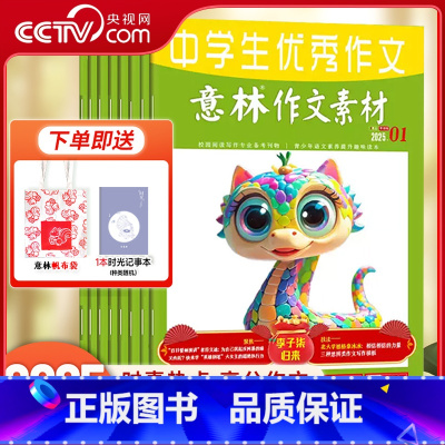 25全年24本+1个帆布袋+1个笔记本 [正版]央视网2025年意林作文素材 初中适用七八九年级同步作文书通用中学生作文