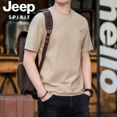 JEEP SPIRIT吉普2024春夏新款男士索罗纳休闲宽松落肩款大码半袖T恤