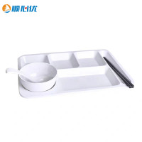 顺心优 密胺餐具六格餐盘配碗勺筷 四件套/件