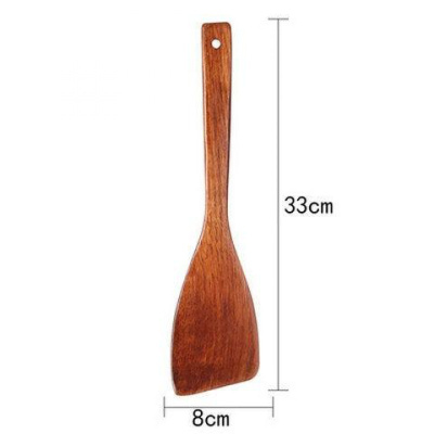 可高温长柄木铲子炒菜锅铲实木家用不粘锅饭铲汤勺木勺子套装厨具 敬平 煎铲