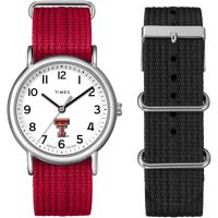 Timex /天美时女士多功能尼龙表带石英防水运动腕表红白配色