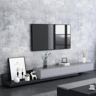 北欧伸缩客厅现代简约小户型简欧矮地柜创意电视柜背景墙柜组合