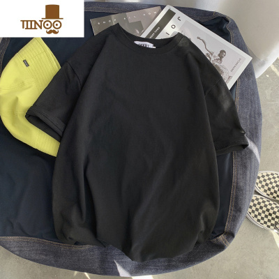 短袖T恤男士潮流半袖宽松港风ins纯色打底衫2020新款夏季体恤