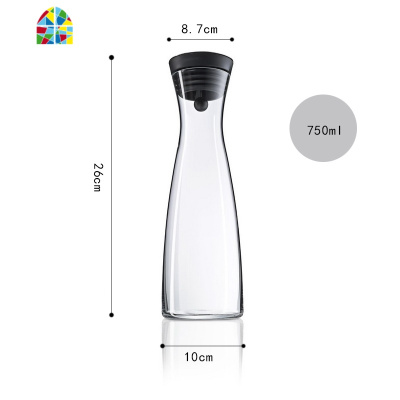 盖子高硼硅玻璃耐热高温开水防爆冷水壶套装果汁杯凉水壶扎壶 FENGHOU 1200ml