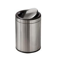 丝路众成 加厚不锈钢翻盖垃圾桶 12L 个