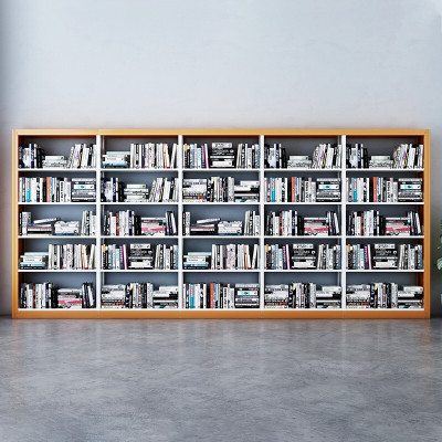 域赢钢制转印书架学校图书馆书店书籍室阅览室单面书架资料架一列五组五层 黄色