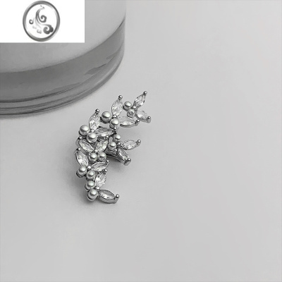 JiMi高级感锆石珍珠蝴蝶耳骨夹小众设计冷淡风耳夹无耳洞精灵耳饰新款