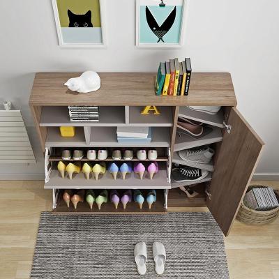 超薄鞋柜简约现代玄关厅柜17cm家用鞋厨多功能家用翻斗柜