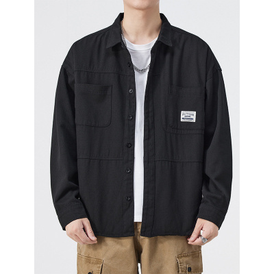 大码高级感男士衣服90%棉新款宽松休闲百搭时尚夹克外套男款