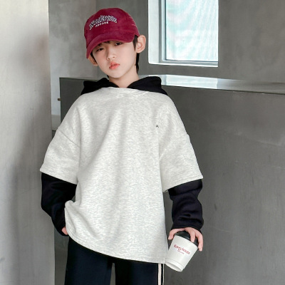 男童连帽卫衣春秋款新款儿童秋装上衣大男孩早秋季打底衫帅气