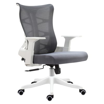 翌嘉 YJ-20086 办公椅人体工学椅会议椅 白色中背款转椅