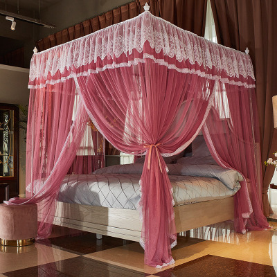 家柏饰(CORATED)廷落地蚊帐家用1.2米1.5m1.8m床纹账支架三开公主风加密加厚