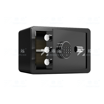 臻远 ZY40618086 小型保险柜密码保险箱全钢防盗保管箱 25cm黑色电子密码款