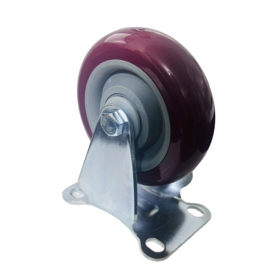 浚钧 聚氨酯静音重型定向万向轮 4寸100mm 个