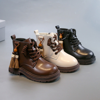 女童单靴子秋季款儿童女孩公主短靴洋气时尚中大童皮靴马丁靴